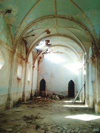 Interior of abandoned building