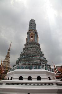 Low angle view of temple building against sky