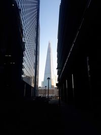 Low angle view of modern buildings against sky