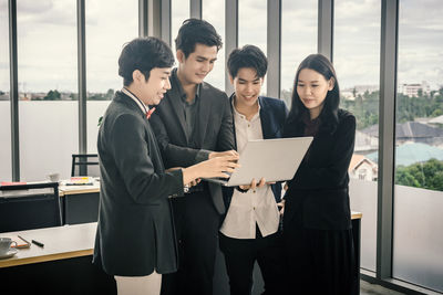 Group of people looking at camera