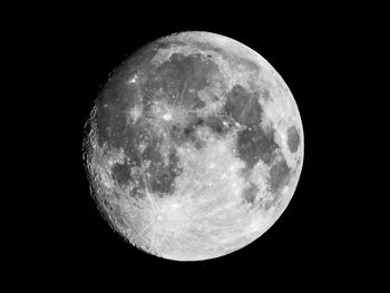 Close-up of moon against clear sky at night