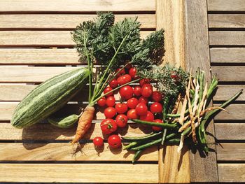 Fresh cut vegetables from the garden