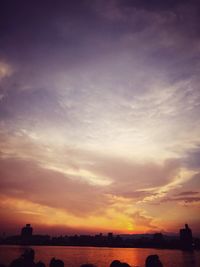 Scenic view of sea at sunset