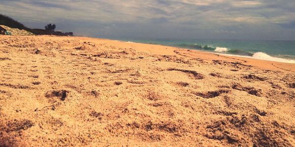 Scenic view of beach against sky