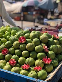 Close-up of fruits for sale at market stall