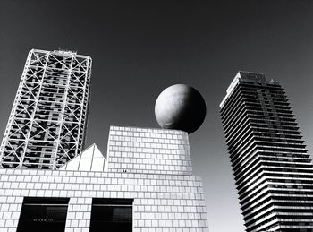 Low angle view of modern buildings against sky