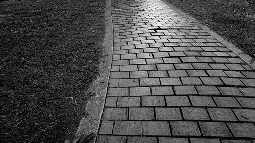 High angle view of cobblestone street