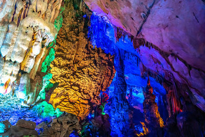 Low angle view of rock formation in cave