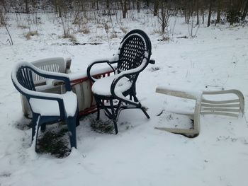 Empty snow covered field