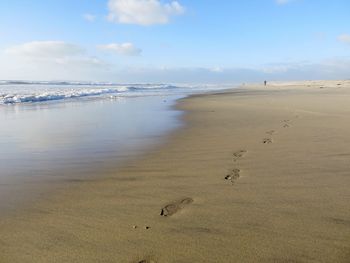 Scenic view of beach against sky