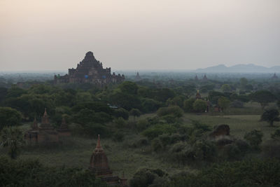 Temple against sky during sunset