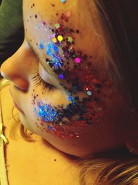 Woman with multi colored hair