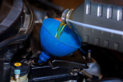 High angle view of toy car