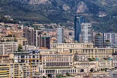 Aerial view of buildings in city