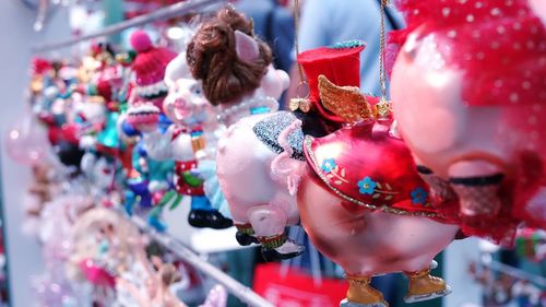 Close-up of toys for sale in store