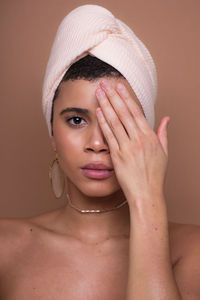 Close-up portrait of young woman