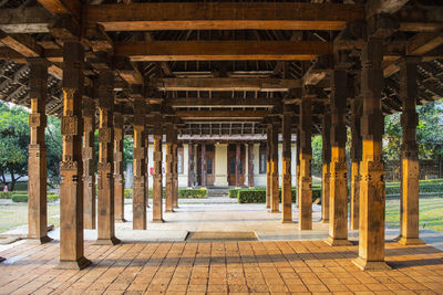 Wooden pillar's at the temple of the holy tooth relic in sri lanka