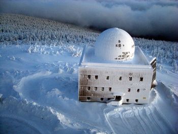 White snow covered land