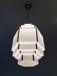 Low angle view of illuminated lamp