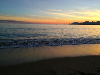 View of sea at sunset