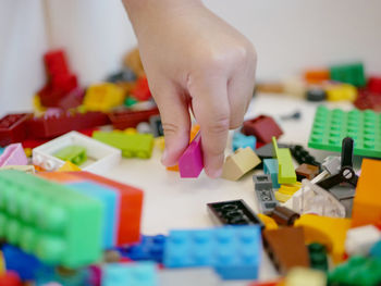 Close-up of hand holding toy