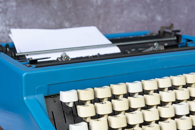 Close-up of typewriter