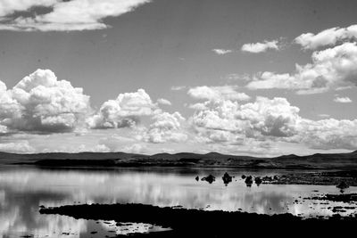 Panoramic view of lake against sky