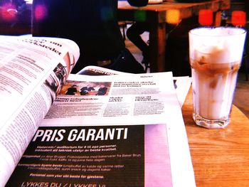 Close-up of coffee served on table at restaurant