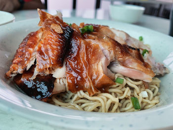 Close-up of seafood in plate