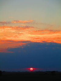 Scenic view of silhouette landscape against sky during sunset