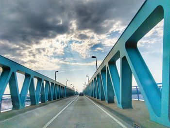 Surface level of bridge against sky