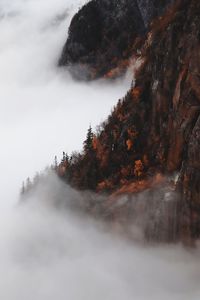 Scenic view of snow covered land against sky