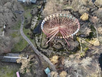 High angle view of ferris wheel