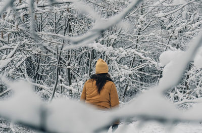 Close-up of snow covered field