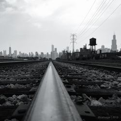 Railroad track at sunset