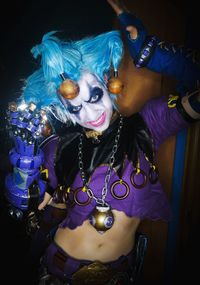 Portrait of young woman wearing mask