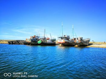 Boats in calm sea