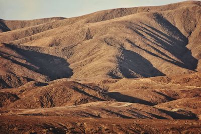 Mountain range on fuerteventura canary island in spain