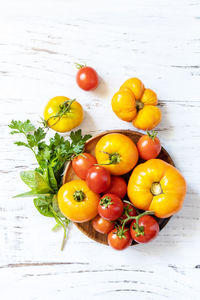 Close-up of tomatoes on table