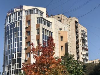 Low angle view of residential building against sky