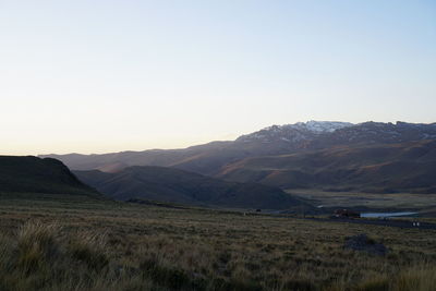 Scenic view of landscape against clear sky