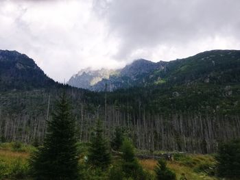 Scenic view of mountains against sky