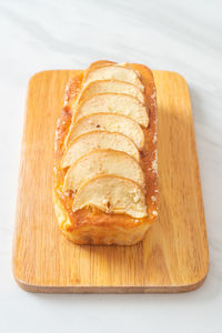 Close-up of bread on cutting board