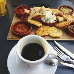 Close-up of food served in plate