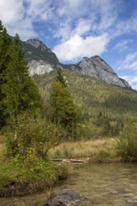 Scenic view of mountains against sky