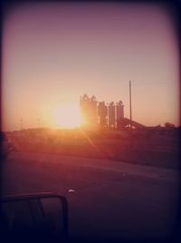 Sun shining through trees