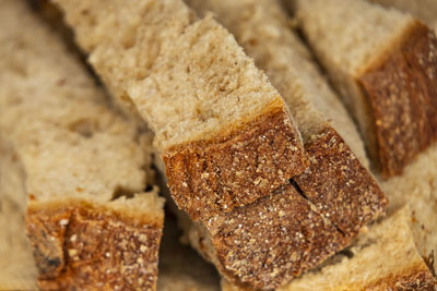 Close up breads on market stall