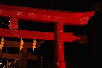 Low angle view of red ceiling