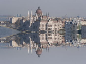 Reflection of buildings in water