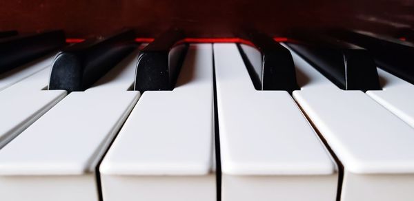 Close-up of piano keys